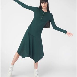 Green waffle kerchief skirt